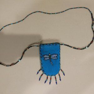 Velvet beaded cross body bag